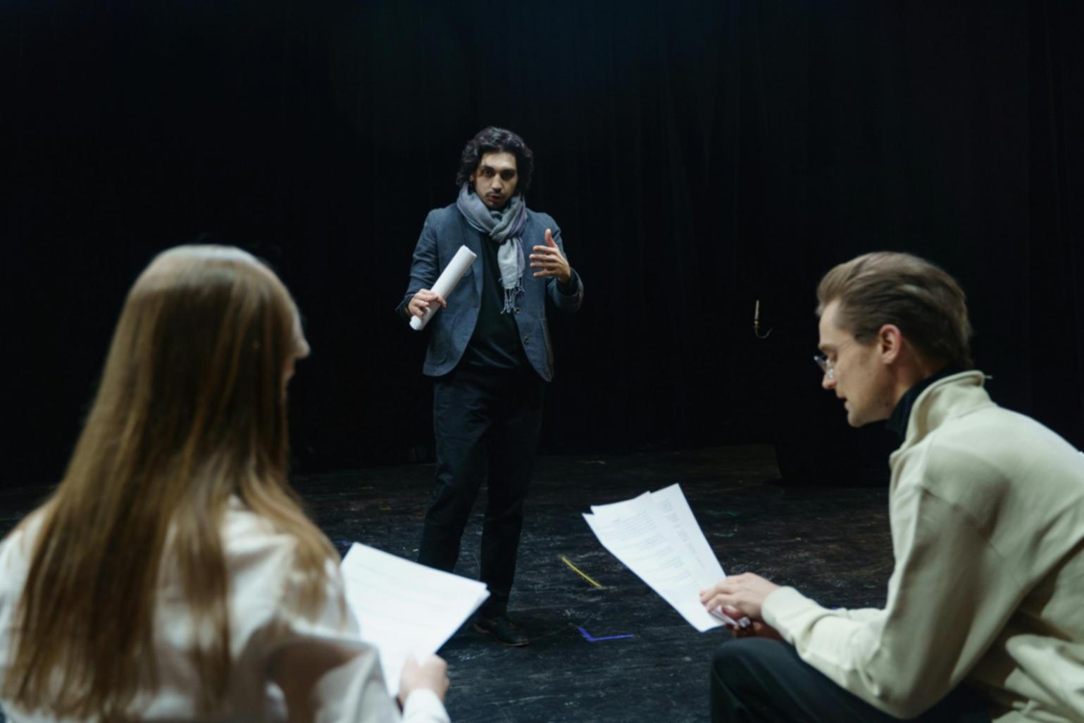 Live webinar session showing instructor guiding method acting exercise